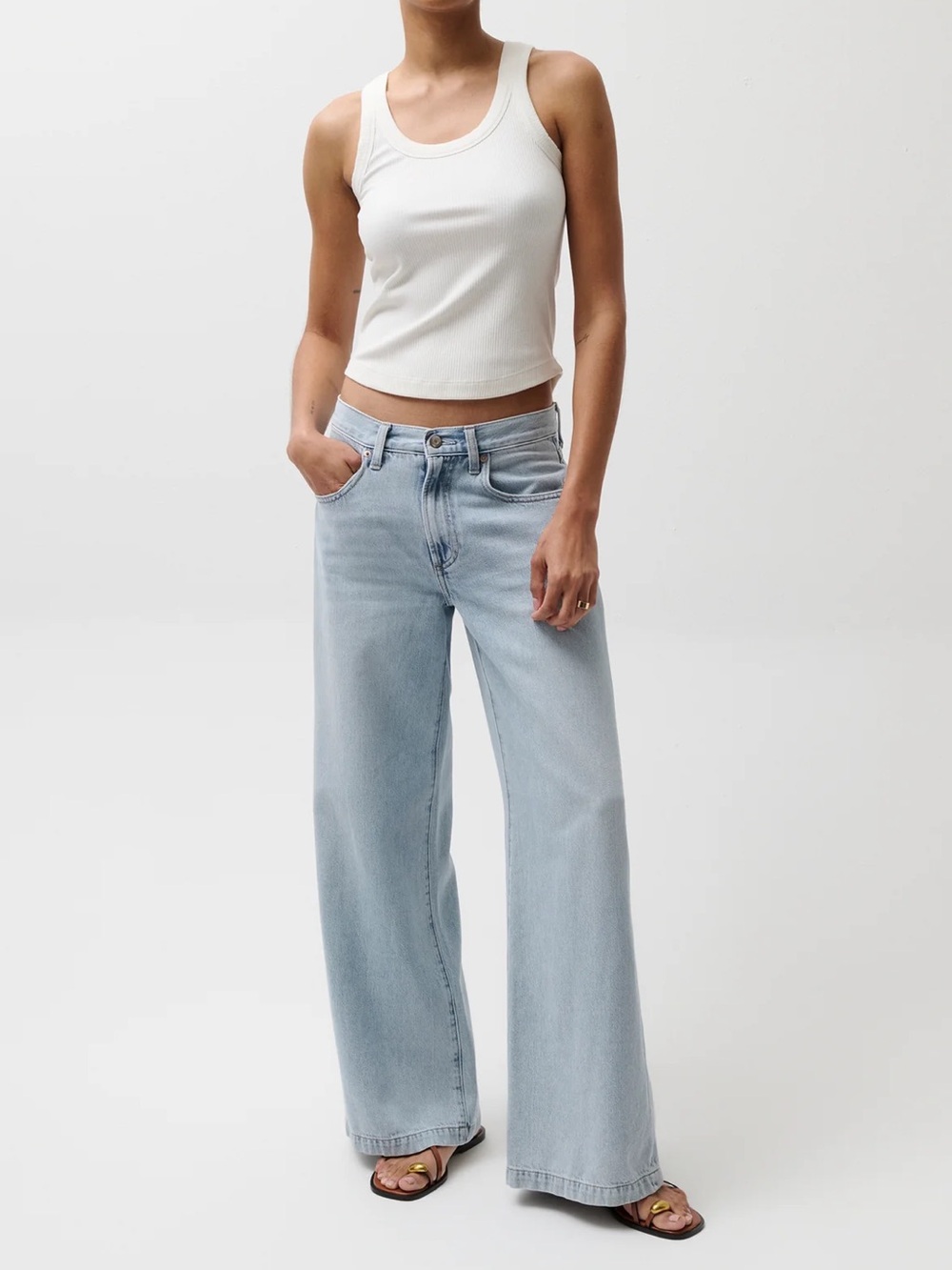 Pistola Jadyn Mid Rise Palazzo Jean in Chateau Wash Women’s Sz 28 Everyday Jeans